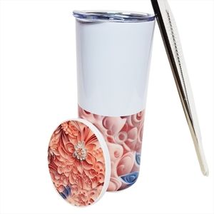 Stainless Steel Double Wall Insulated Straight Tumbler (rose)